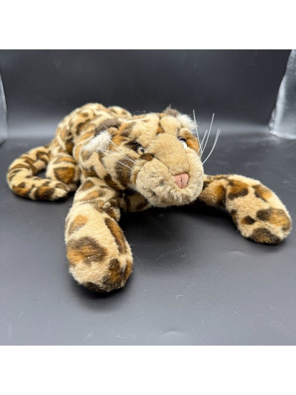 Vtg Folkmanis Small Leopard Plush Hand Puppet Stuffed Animal Toy Realistic 22"